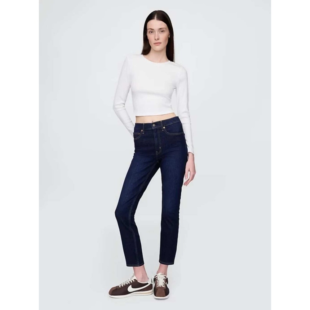 NWT Gap Jeans Womens Sz 33 Vintage Slim Leg Blue High Rise Ankle Stretch
